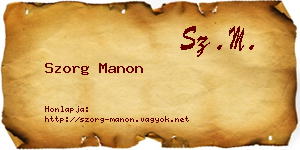 Szorg Manon névjegykártya